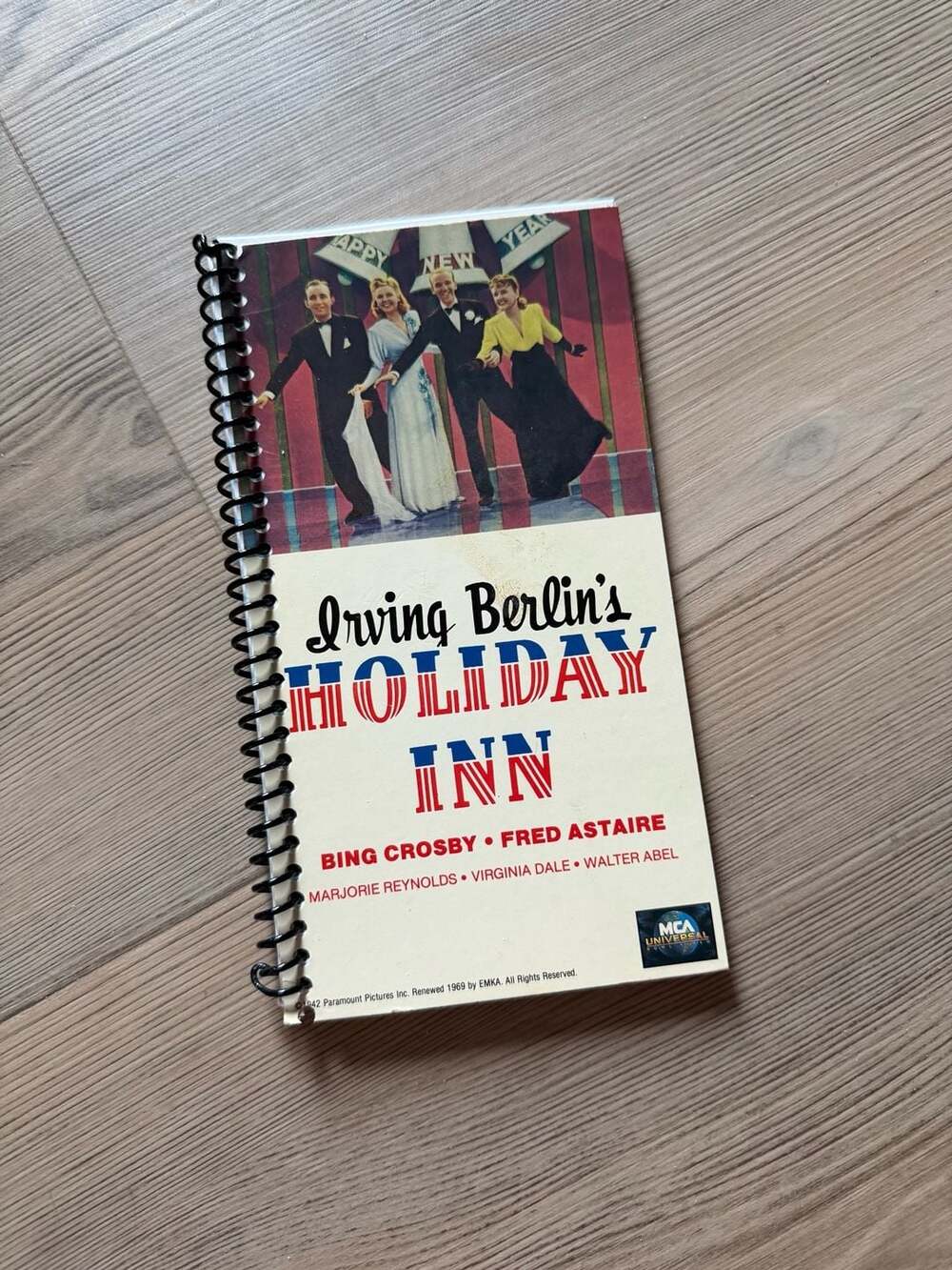 Irving Berlin's Holiday Inn VHS (1990 MCA Home Video) Spiral Bound Notebook